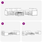 vidaXL Ensemble de canapés d'extérieur 6 pc Naturel et gris clair