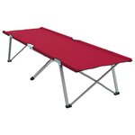 vidaXL Lit de Détente Pliant Rouge Métal  Tissu Standard Pliable