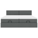 VidaXL Cadre de lit ottoman avec matelas gris foncé 160x200cm tissu