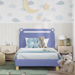 vidaXL Cadre de lit pour enfants avec tête de lit Bleu denim tissu