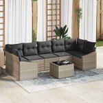 vidaXL Ensemble de canapé de jardin 8 Pièces Gris clair et gris foncé