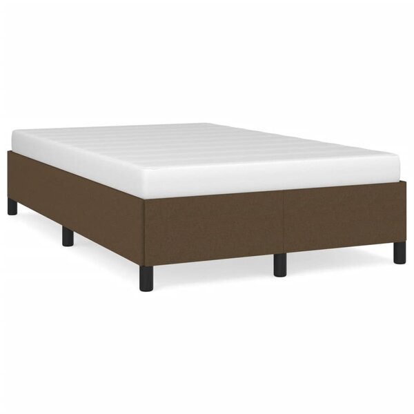 vidaXL Cadre de lit sans matelas marron foncé 120x190 cm tissu