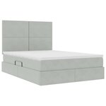 vidaXL Lit de rangement LED avec matelas Gris clair 140 x 190 cm