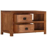 vidaXL Table basse avec 2 tiroirs 90x40x50 cm bois solide de manguier