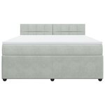 vidaXL Sommier à lattes de lit et matelas Gris clair 180x200cm Velours
