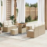 vidaXL Ensemble de canapé de jardin avec coussin 8 Pièces Beige et crème