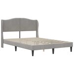 vidaXL Cadre de lit avec tête de lit Gris clair 160 x 200 cm Velours