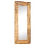 vidaXL Miroir sculpté à la main 110x50x2 5 cm bois de manguier solide