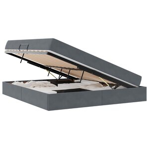 vidaXL Lit avec rangement et matelas Gris foncé 180 x 200 cm Velours