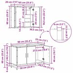 vidaXL Ensemble de mobilier de salle de bain 2 Pièces Chêne noir