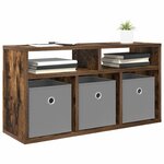 vidaXL Basboard avec tiroir Chêne fumé 72 x 22 5 x 38 cm