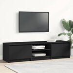 vidaXL Meuble TV Noir 140x40x35 5 cm Bois d'ingénierie