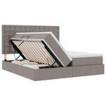 vidaXL Lit de Rangement avec tête de lit Taupe 200 x 200 cm Tissu