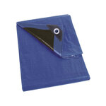 Perel Bâche  ultrarésistant  32 œillets  angles renforcés  rectangulaire  bleu/noir  180 g/m²  6 x 10 m