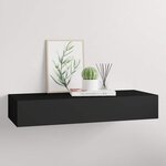vidaXL Étagère à tiroir murale Noir 60x23 5x10 cm MDF