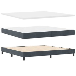 vidaXL Lit à ressorts avec matelas Gris foncé 200 x 200 cm Polyester