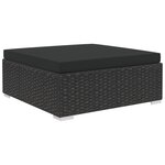 vidaXL Salon de jardin 12 Pièces avec coussins résine tressée noir