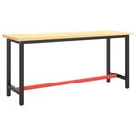 vidaXL Cadre de banc de travail Noir et rouge mat 170x50x79 cm Métal