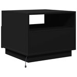 vidaXL Table basse avec lumières LED noir 50x49x40 cm
