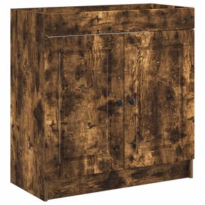 vidaXL Armoire sous évier de salle de bain Chêne fumé