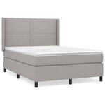 vidaXL Sommier à lattes de lit avec matelas Gris clair 140x200cm Tissu