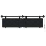 vidaXL Tête de lit suspendue Avec lumière LED Noir Velours