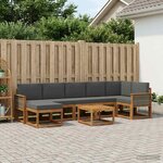 vidaXL Ensemble de canapés d'extérieur 8 Pièces Naturel et Anthracite