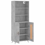 vidaXL Buffet haut Gris béton 69 5x34x180 cm Bois d'ingénierie