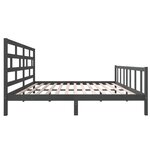 vidaXL Cadre de lit Gris Bois de pin massif 200x200 cm