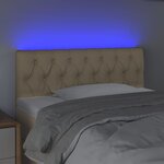 vidaXL Tête de lit à LED Crème 100x7x78/88 cm Tissu