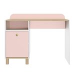 Bureau 1 porte blanc rose