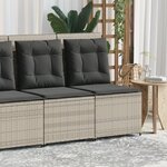 vidaXL Canapé inclinable de jardin coussins gris clair résine tressée
