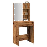 vidaXL Coiffeuse avec LED vieux bois 60x40x140 cm