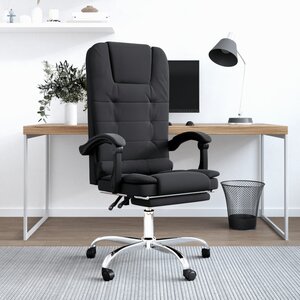 Fauteuil de massage inclinable de bureau informatique étude similicuir noir 02_0025413