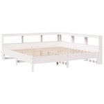 vidaXL Lit bibliothèque sans matelas blanc 180x200 cm bois pin massif