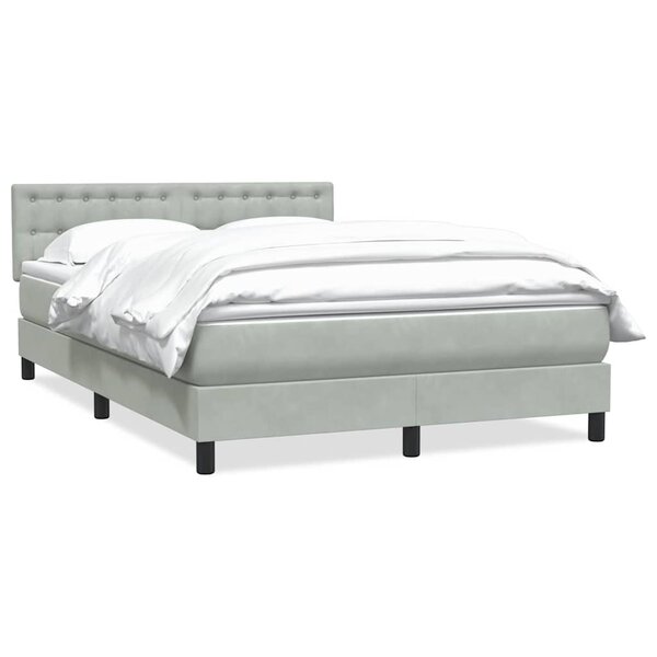 vidaXL Sommier à lattes de lit et matelas gris clair 160x210cm velours
