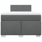 vidaXL Sommier à lattes de lit avec matelas Gris foncé 120x200cm Tissu