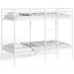 VidaXL Lit superposé sans matelas blanc 80x200 cm acier