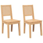 vidaXL Chaises à manger 2 Pièces bois massif caoutchouc