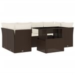 vidaXL Salon de jardin avec coussins 7 Pièces marron résine tressée