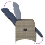 vidaXL Lot de 2 chaises de jardin inclinables avec Table en résine tressée grise