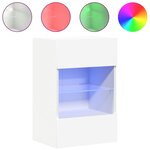 vidaXL Meubles muraux avec lumières LED pour TV 2 Pièces blanc 40x30x60 5 cm