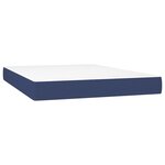 vidaXL Sommier à lattes de lit matelas LED Bleu 140x190 cm Tissu