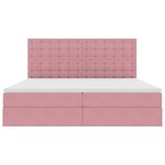vidaXL Lit de rangement LED avec matelas Rose 200 x 200 cm Velours