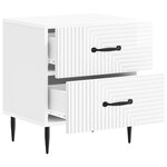 vidaXL Cabinet de chevet 2 pièces Blanc brillant 43 x 34 5 x 47 5 cm
