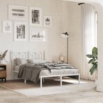 vidaXL Cadre de lit métal sans matelas et tête de lit blanc 120x190 cm