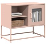 vidaXL Meuble TV rose 68x39x60 5 cm acier