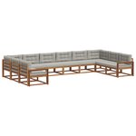 vidaXL Ensemble de canapés d'extérieur 10 pc Gris Naturel et Clair