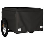 vidaXL Remorque de vélo noir et bleu 45 kg fer