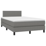 vidaXL Sommier à lattes de lit avec matelas Gris foncé 120x200cm Tissu